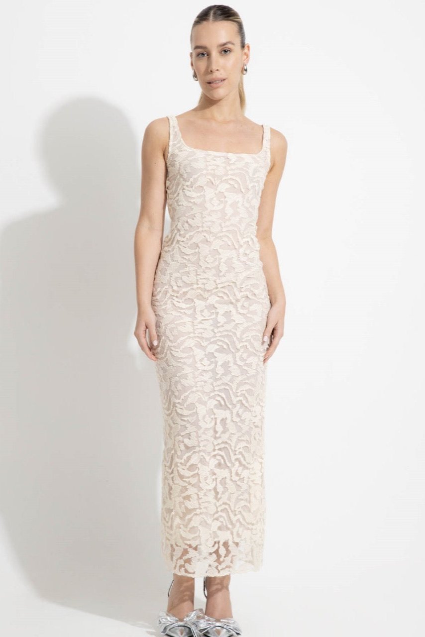 VESTIDO GATHER BEIGE