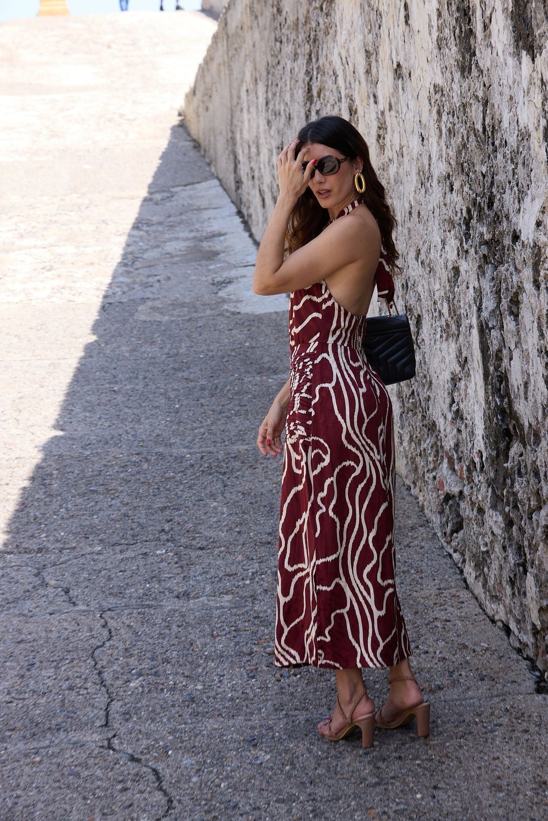 VESTIDO LOLI MIDI / VINO TINTO