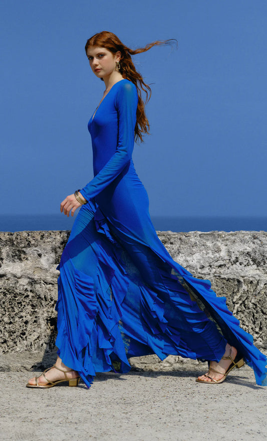 VESTIDO GALENE AZUL REY