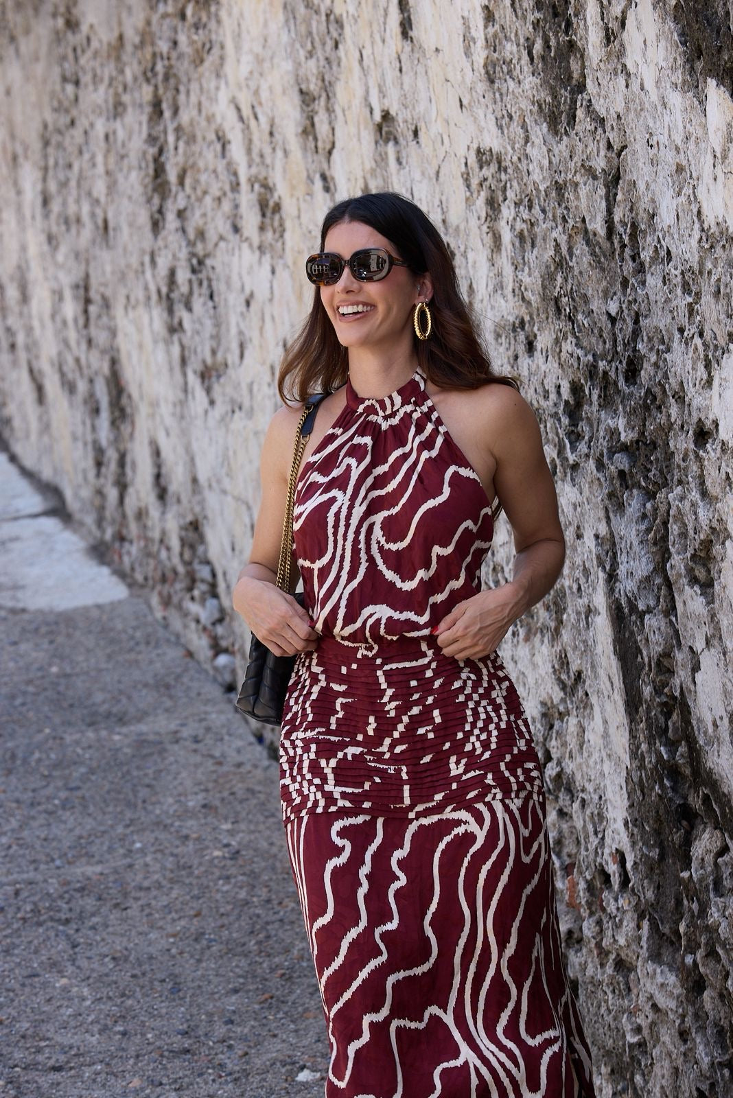 VESTIDO LOLI MIDI / VINO TINTO