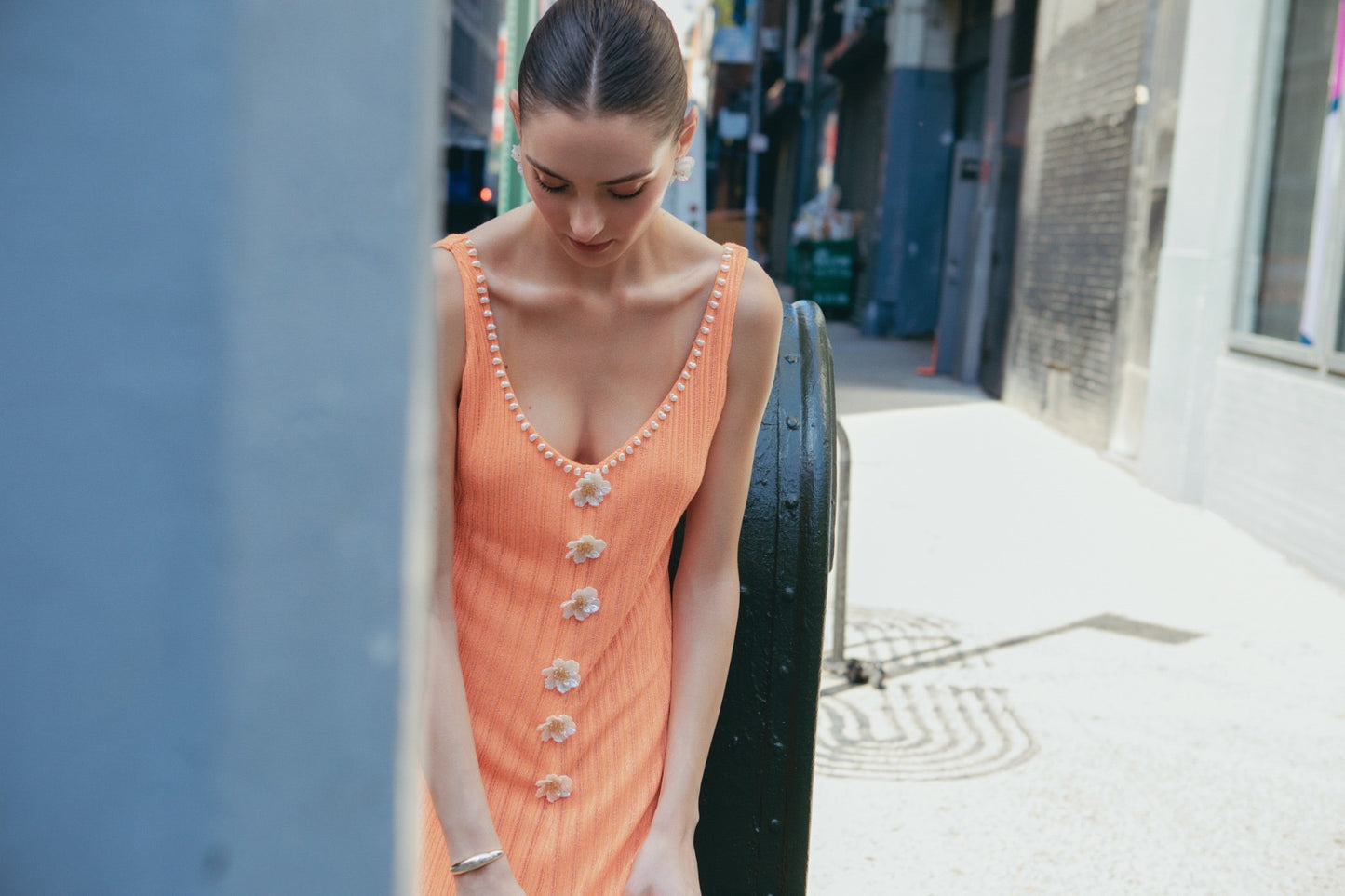 VESTIDO EDITH NARANJA BRILLO