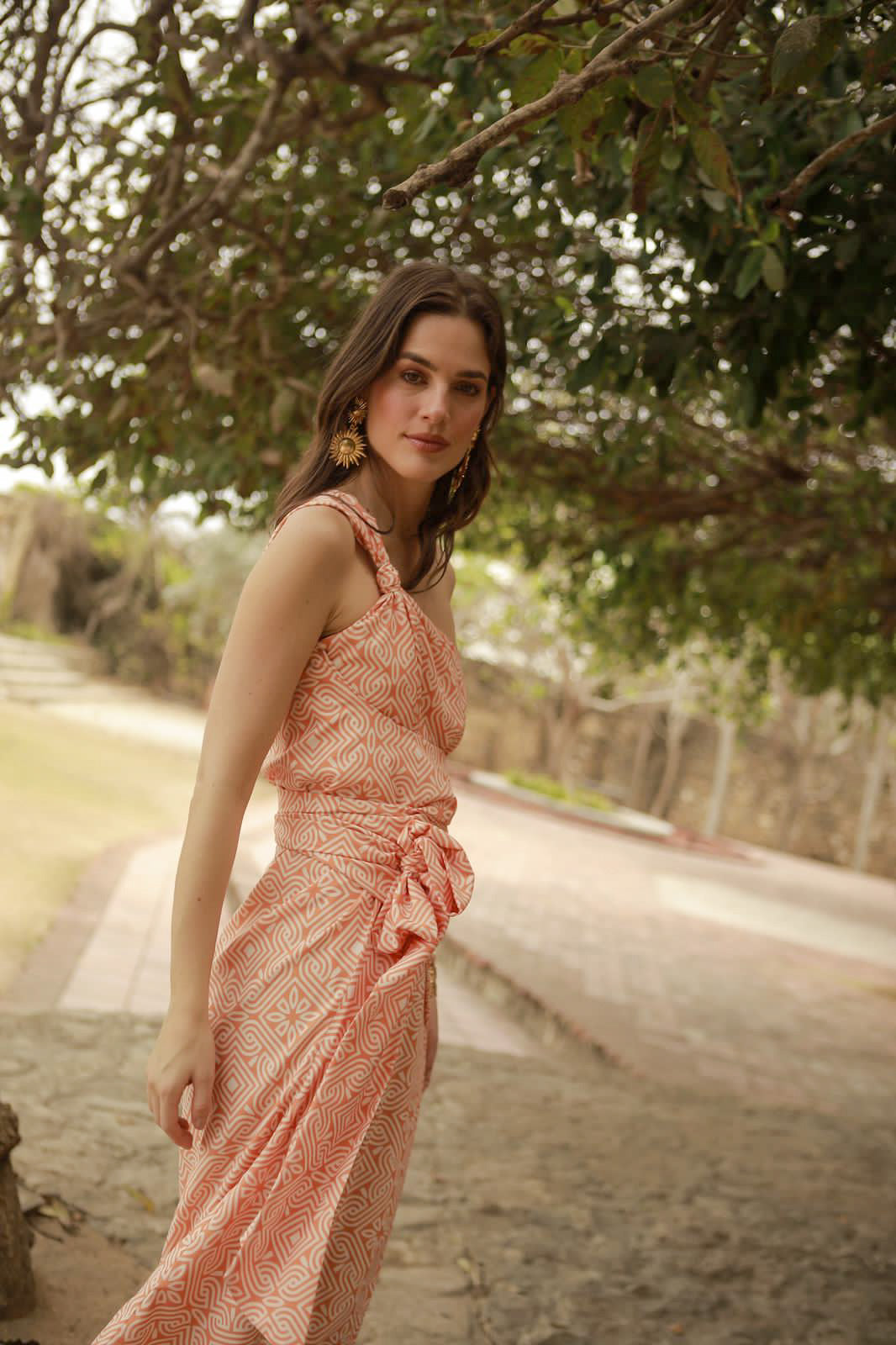 VESTIDO NARANJA DE AMARRE