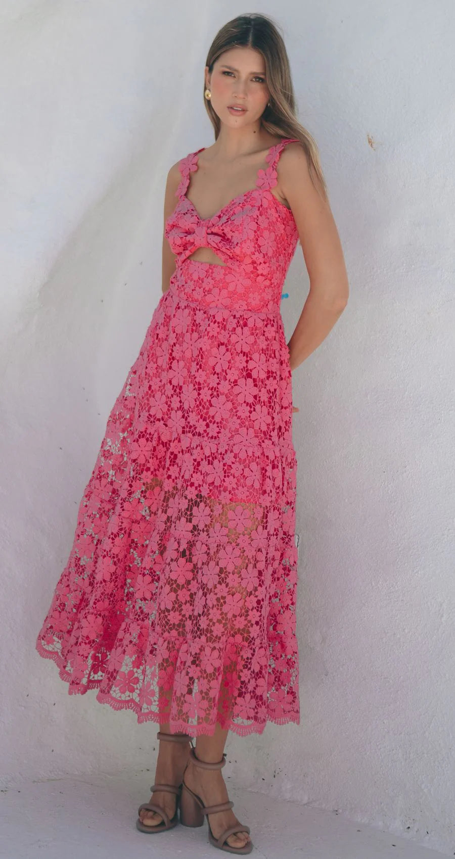 VESTIDO CORAL MIDI