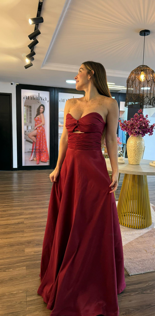 VESTIDO MARA BURGUNDY