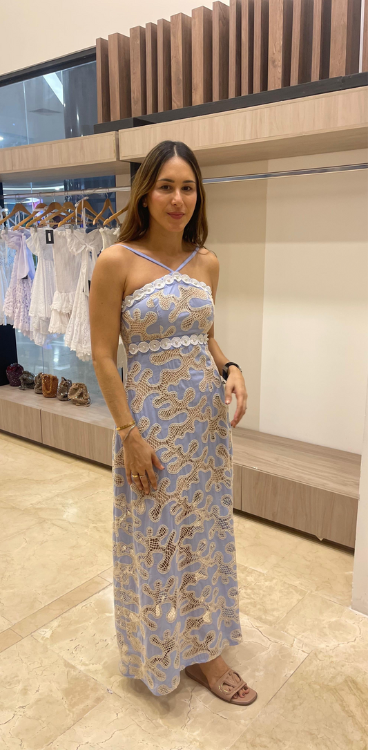 VESTIDO PERLAS BABY BLUE