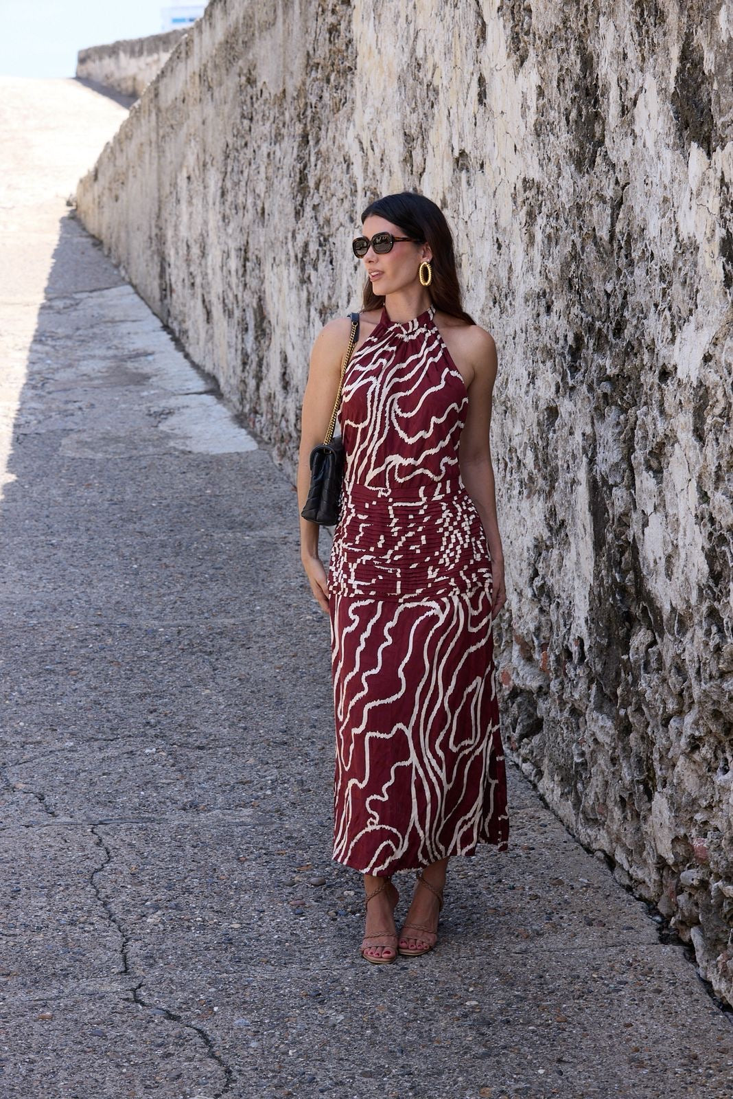 VESTIDO LOLI MIDI / VINO TINTO