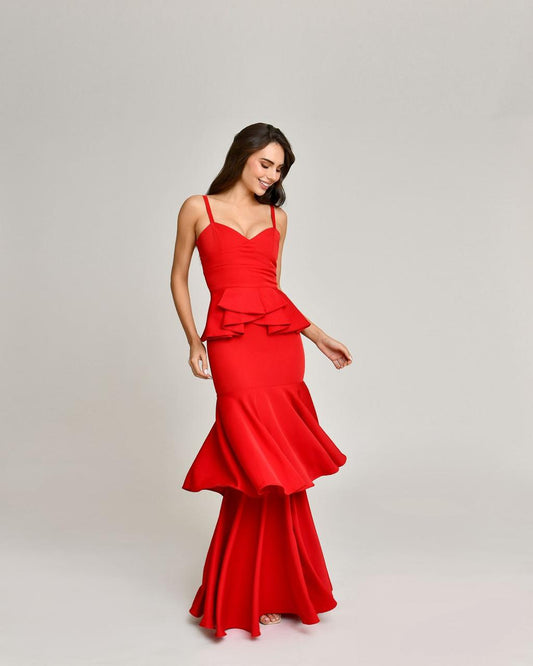 VESTIDO LAVANDO ROJO